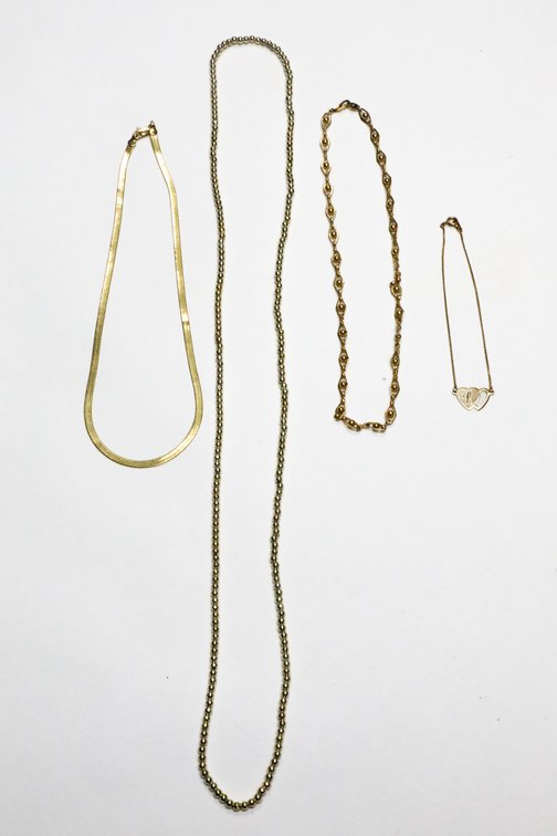 Gold Tone Necklaces and Anklet