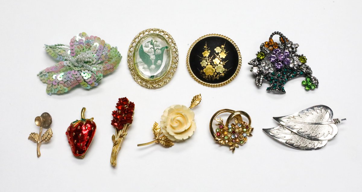 Floral and Nature Themed Brooches