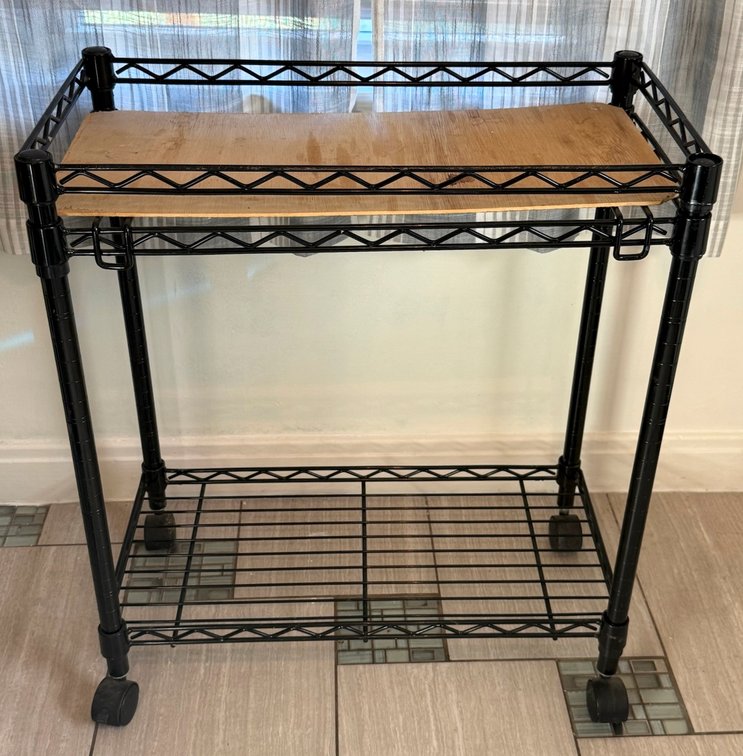 Black Metal Rolling Utility Cart
