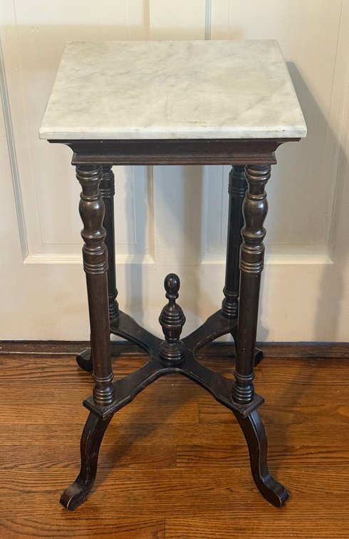Square Marble Top Plant Stand
