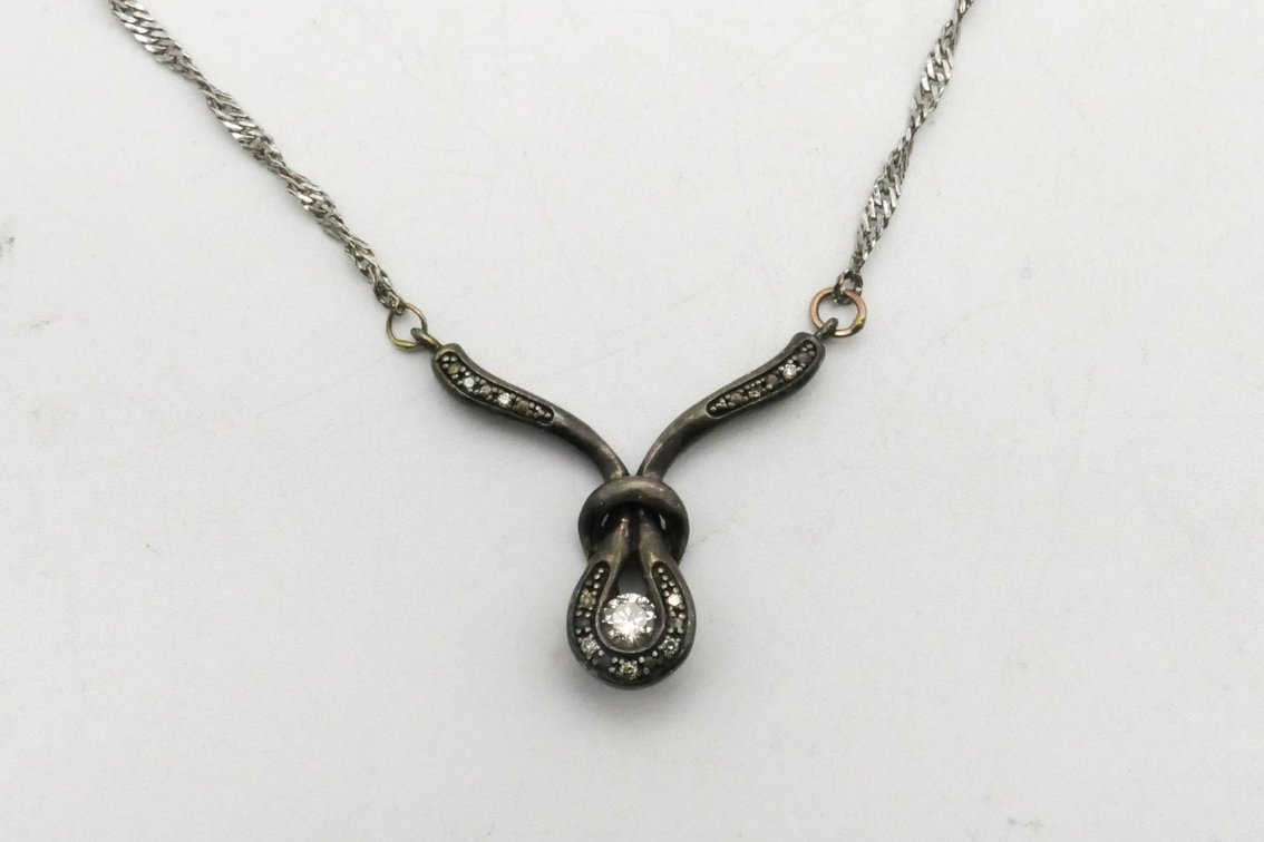 Sterling Diamond Teardrop Necklace