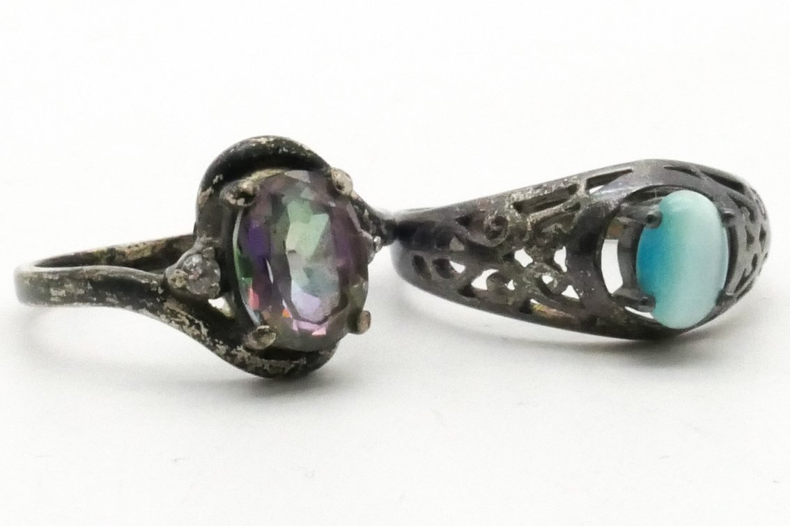 Two Sterling Gemstone Rings