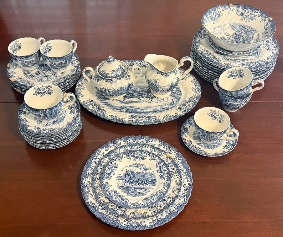Johnson Brothers Coaching Scenes Blue Ironstone China