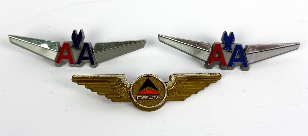 Three Vintage Plastic Junior Pilot Wings Pinback Badges