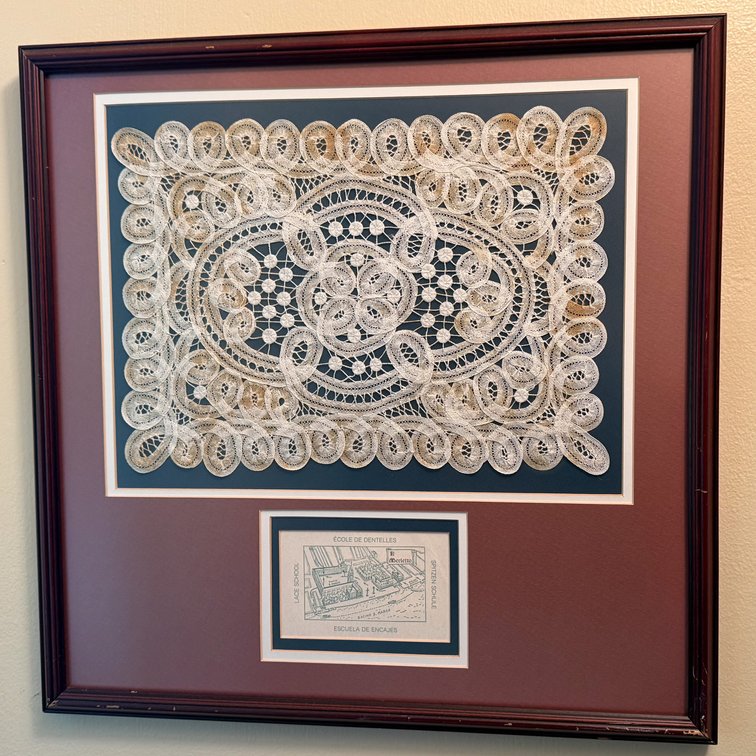 Framed Lacework with Il Merletto Lace School Illustration
