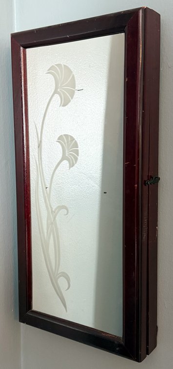 Wall Mounted Mirrored Jewelry Cabinet