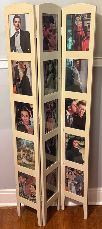Gone with the Wind Three Panel Folding Photo Display Screen