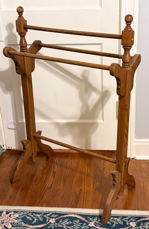 Oak Finish Quilt Rack