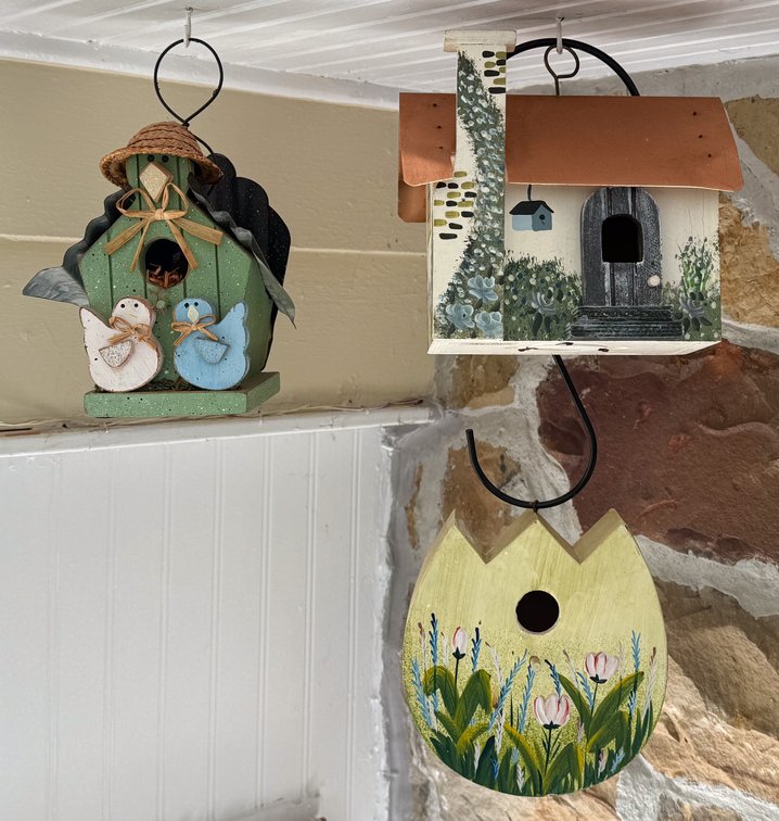 Three Decorative Wooden Birdhouses