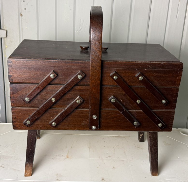 Vintage Sewing Box with Supplies
