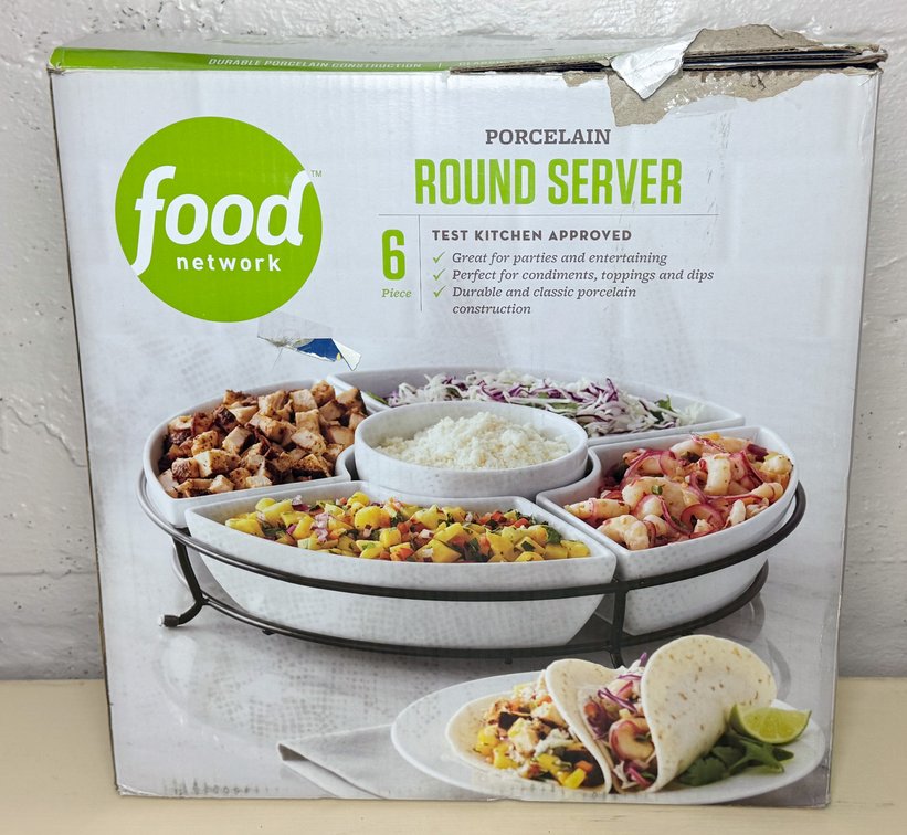 Food Network Porcelain Divided Round Server