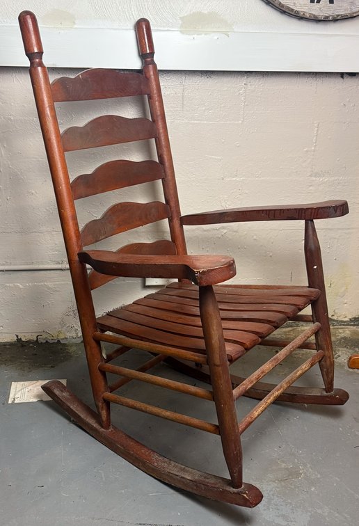 Oak Ladder Back Porch Rocker