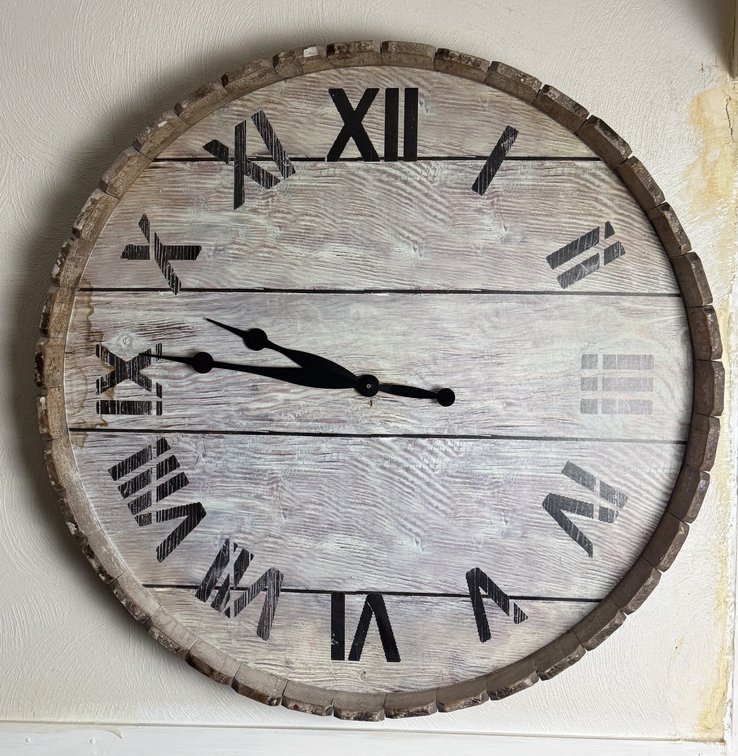 Oversized Rustic Wall Clock