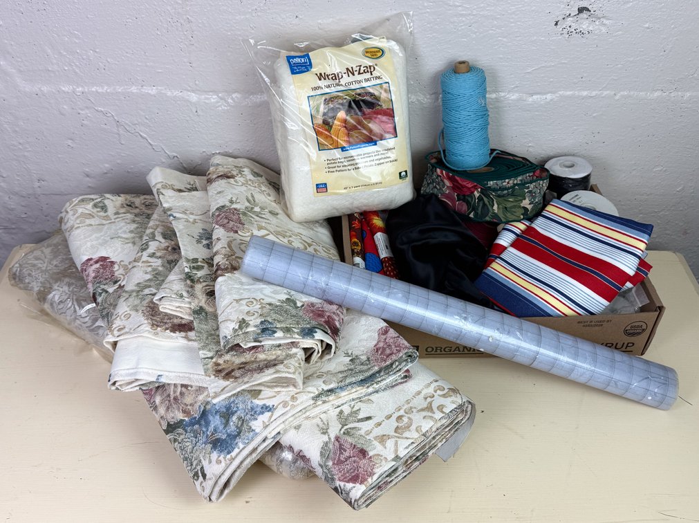 Fabric, Ribbon, and Material Assortment