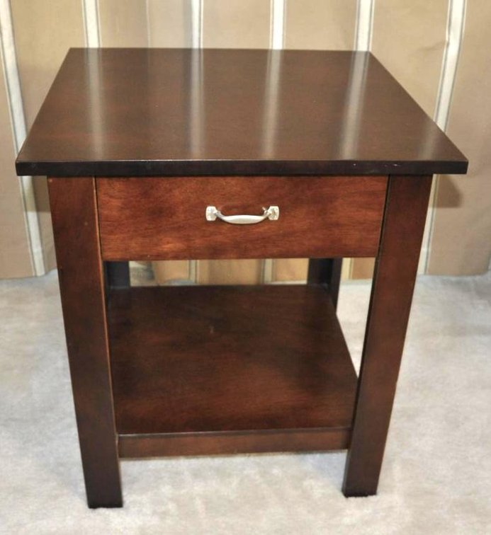 Wood Side Table with Drawer