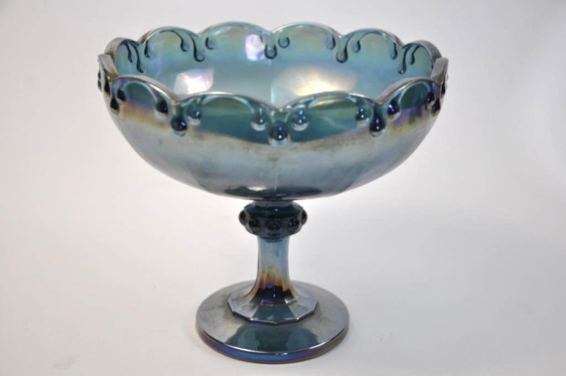 Iridescent Carnival Glass Compote