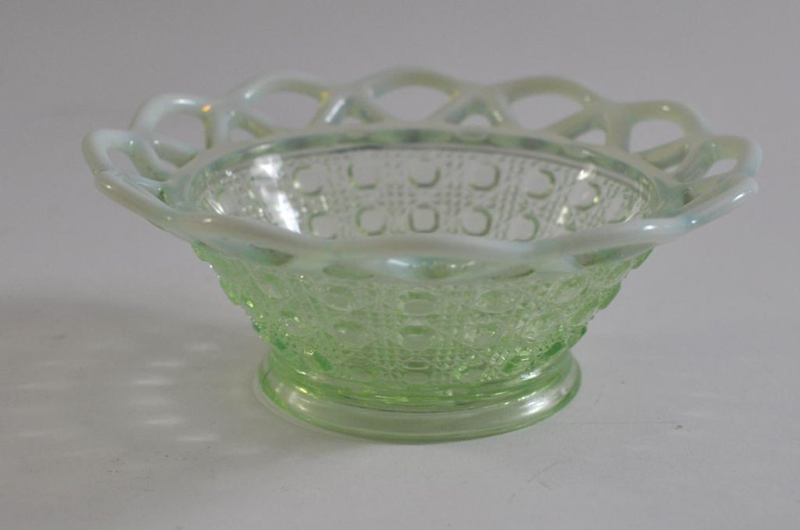 Vaseline Uranium Glass Decorative Bowl