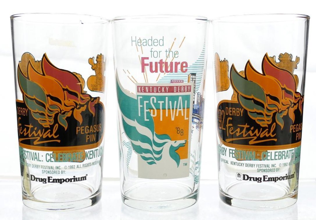Three Derby Festival Glasses