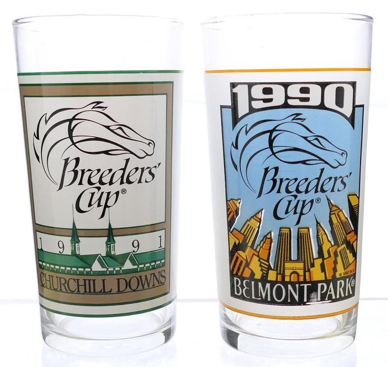 Two Breeders Cup Glasses