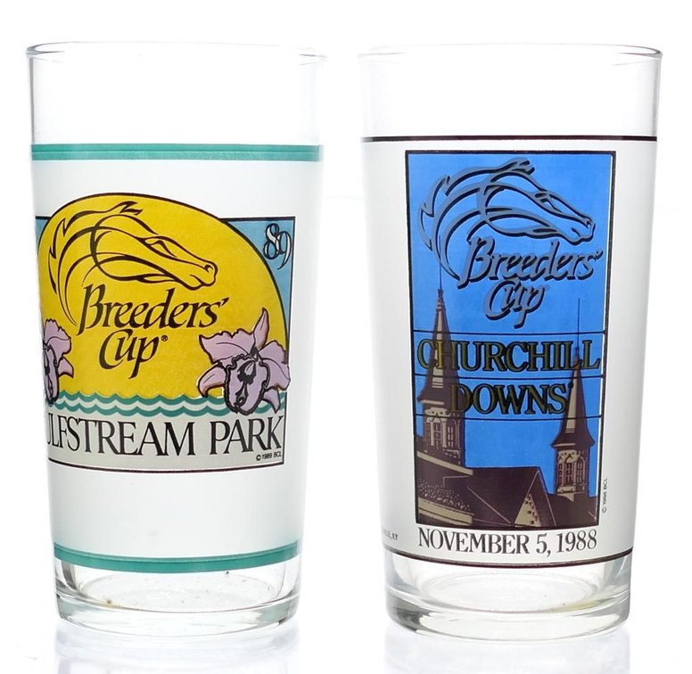 Two Breeders Cup Glasses