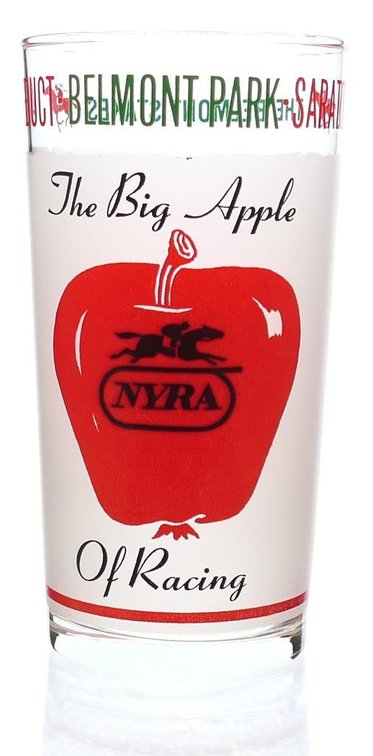 1976 NYRA Big Apple Glass
