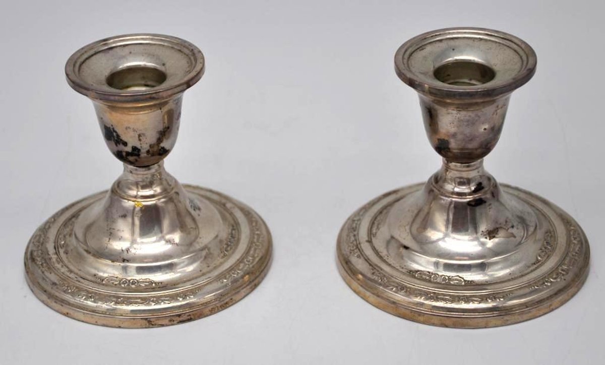 Sterling Weighted Candle Holders by Courtship International
