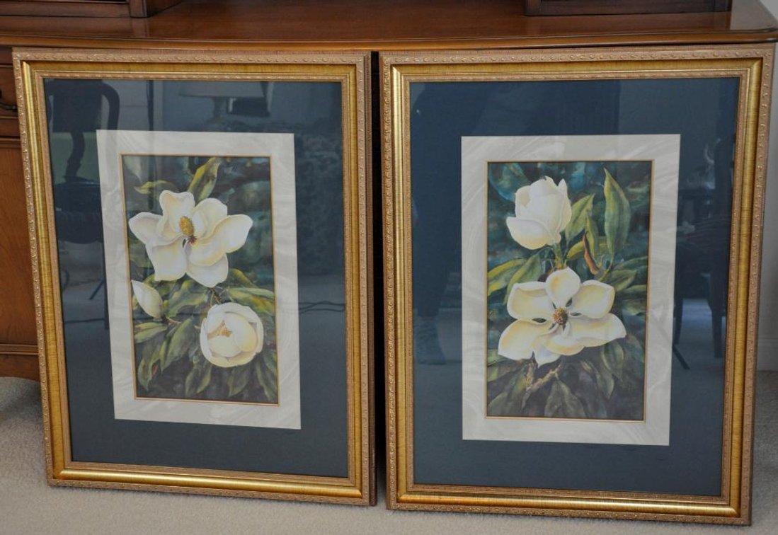 Pair of Framed Magnolia Prints