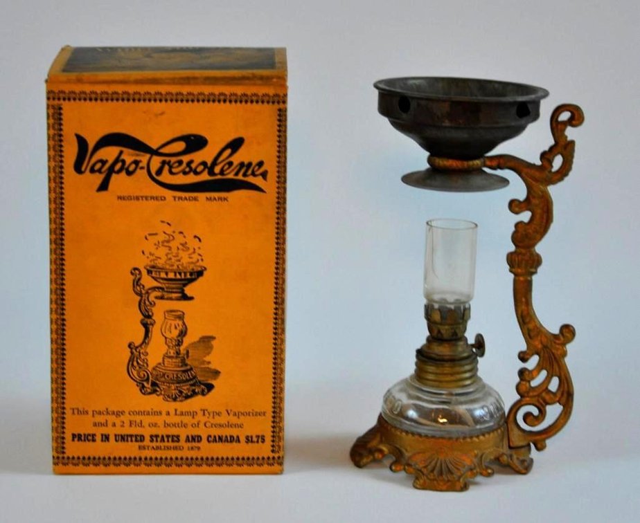 Antique 1800s Vapo Cresolene Vaporizer Lamp