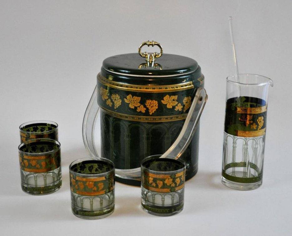 Cera "Golden Grapes" Mid-Century Modern Barware Set