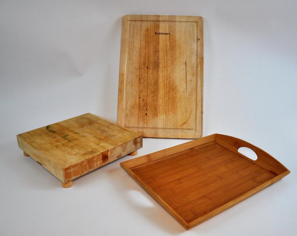Two Cutting Boards and Bamboo Tray