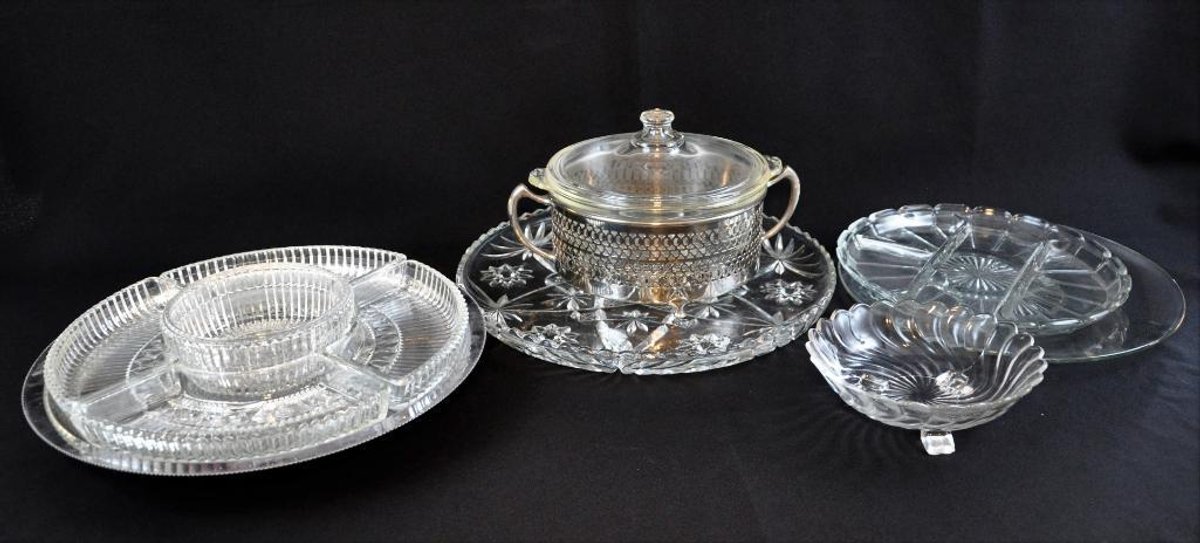 Three Glass Serving Pieces