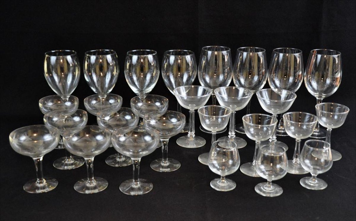 Assorted Clear Glass Stemware