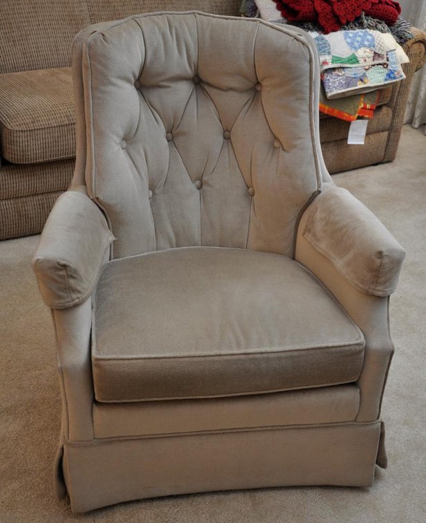 Taupe Swivel Armchair