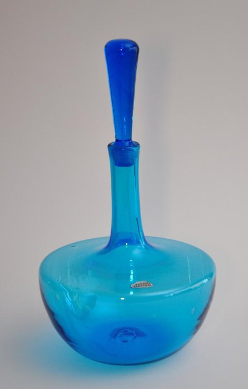 Blue Glass Decanter by Blenko