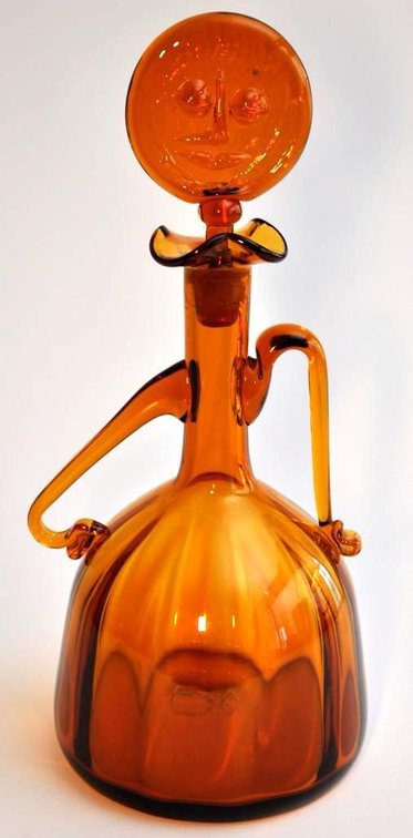 Sassy Honey Glass Decanter by Blenko