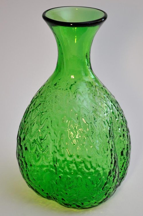 Green Textured Glass Vase by Blenko