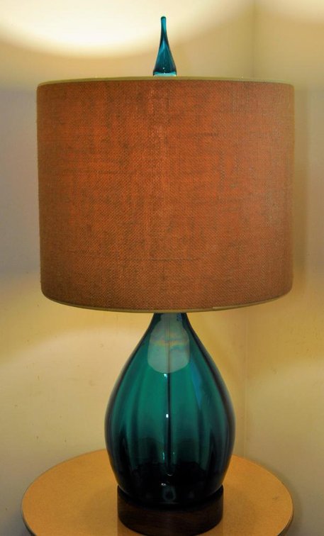 Mid-Century Glass Teardrop Lamp by Blenko