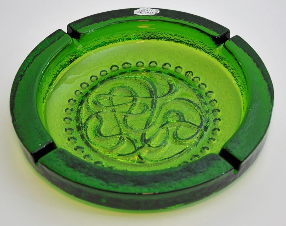 Pine Oversized Glass Ashtray by Blenko