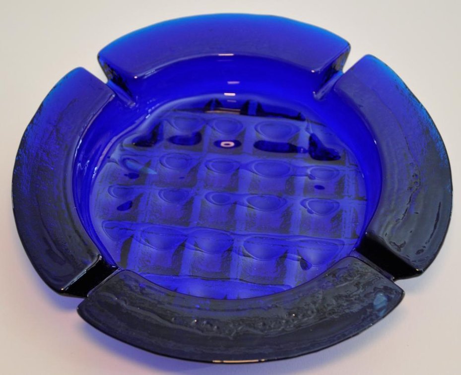 Blue Glass Ashtray by Blenko