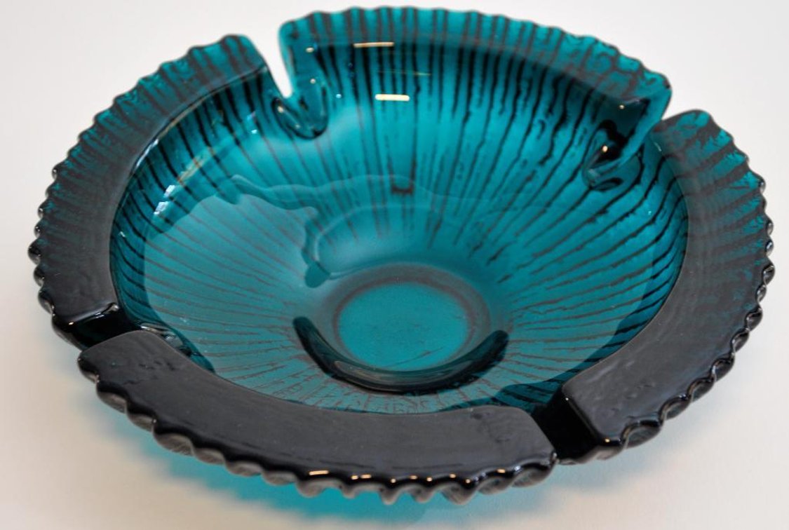 Peacock Oversized Glass Ashtray