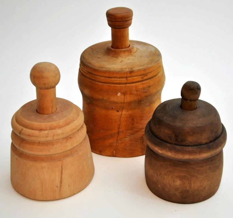 Three Wooden Butter Molds