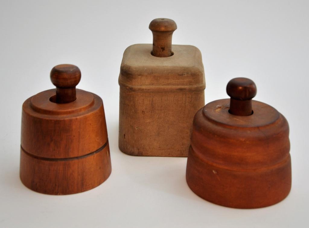 Three Wooden Butter Molds