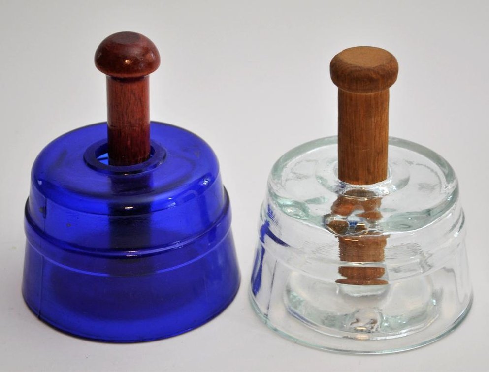 Two Glass Butter Molds