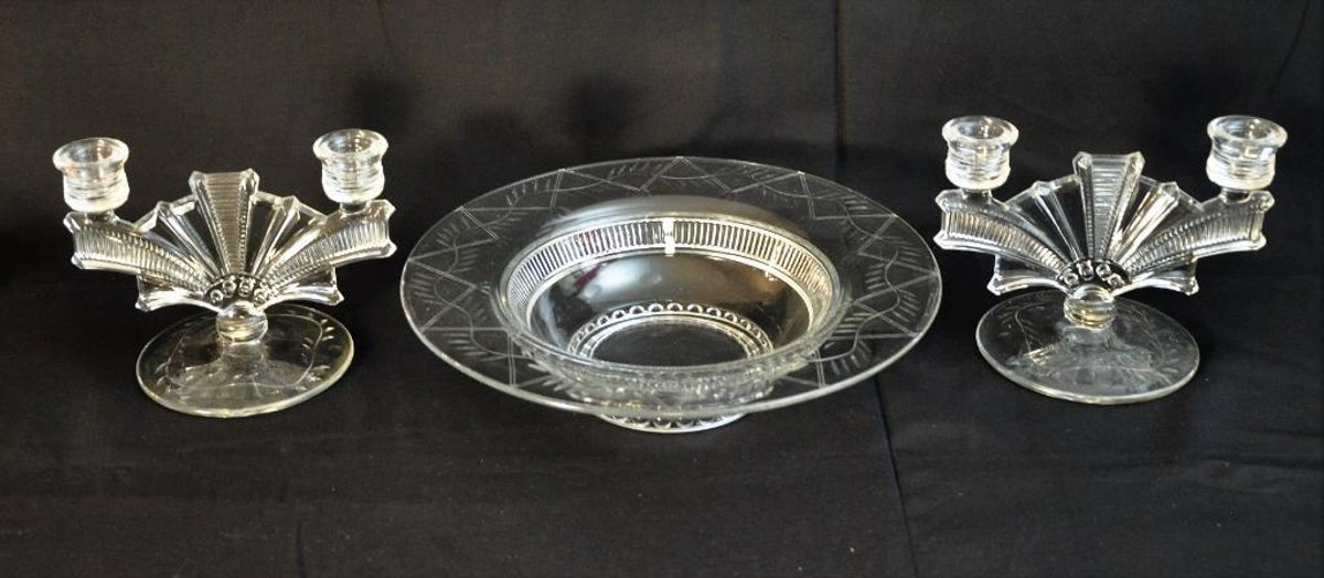 Three Piece Glass Console Set