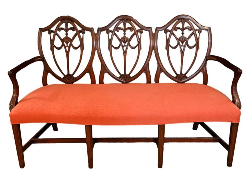 Hepplewhite Style Shield Back Settee