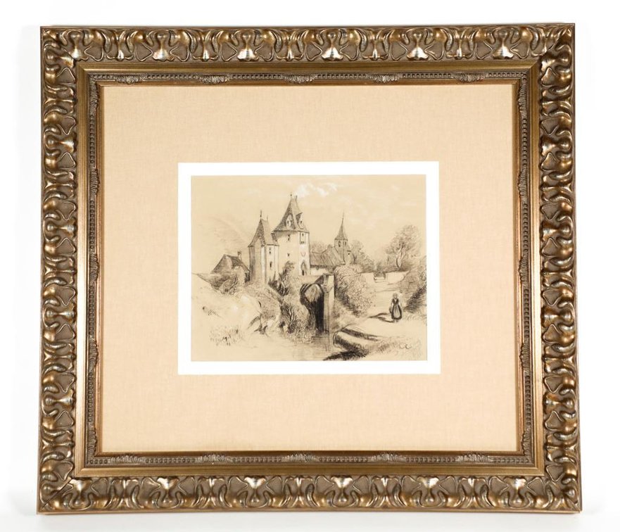 Charcoal Rendition of 1868 Village Chateau