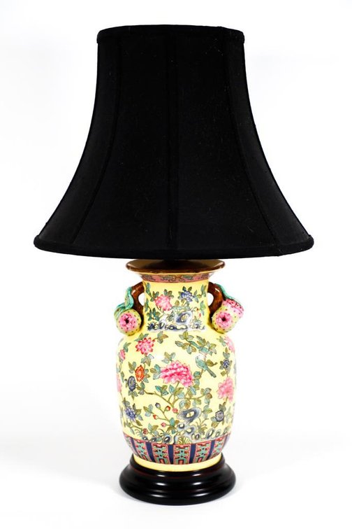 Asian Inspired Yellow Lamp