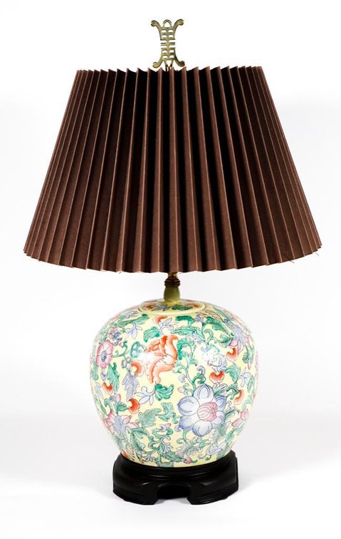 Asian Inspired Yellow Lamp