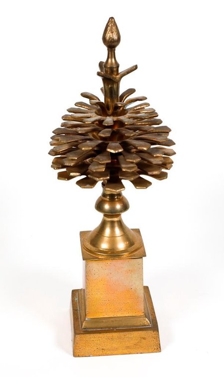 Brass Pine Cone Sculpture Door Stop
