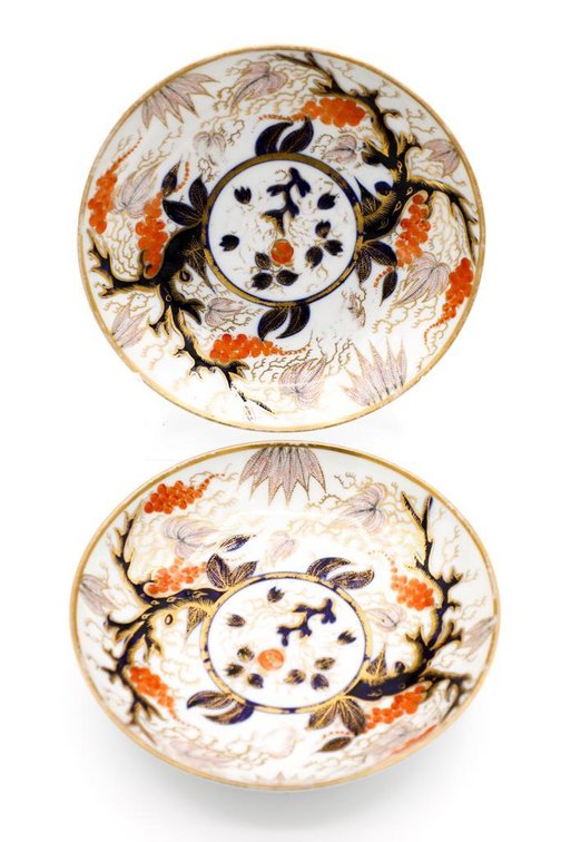 Two English New Hall Saucers